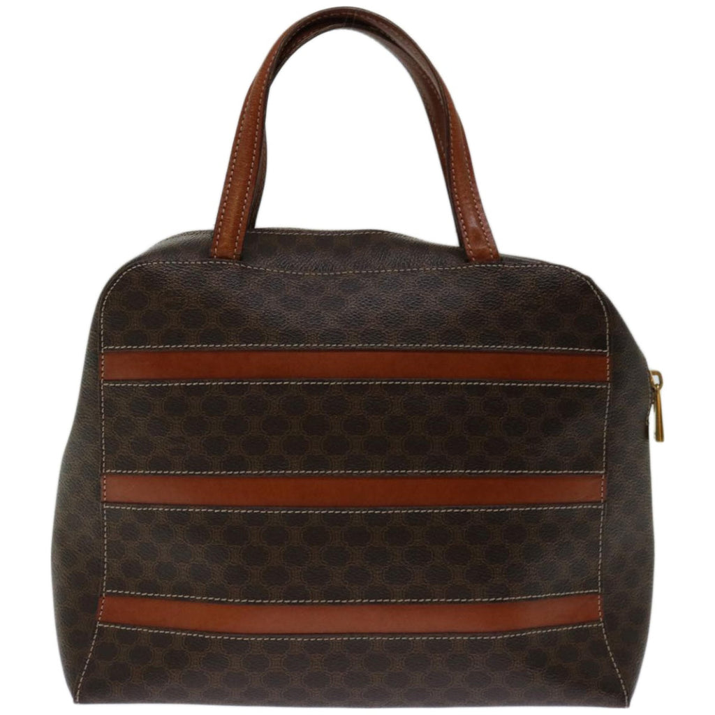 CELINE Macadam Canvas Hand Bag PVC Brown Auth yk10982