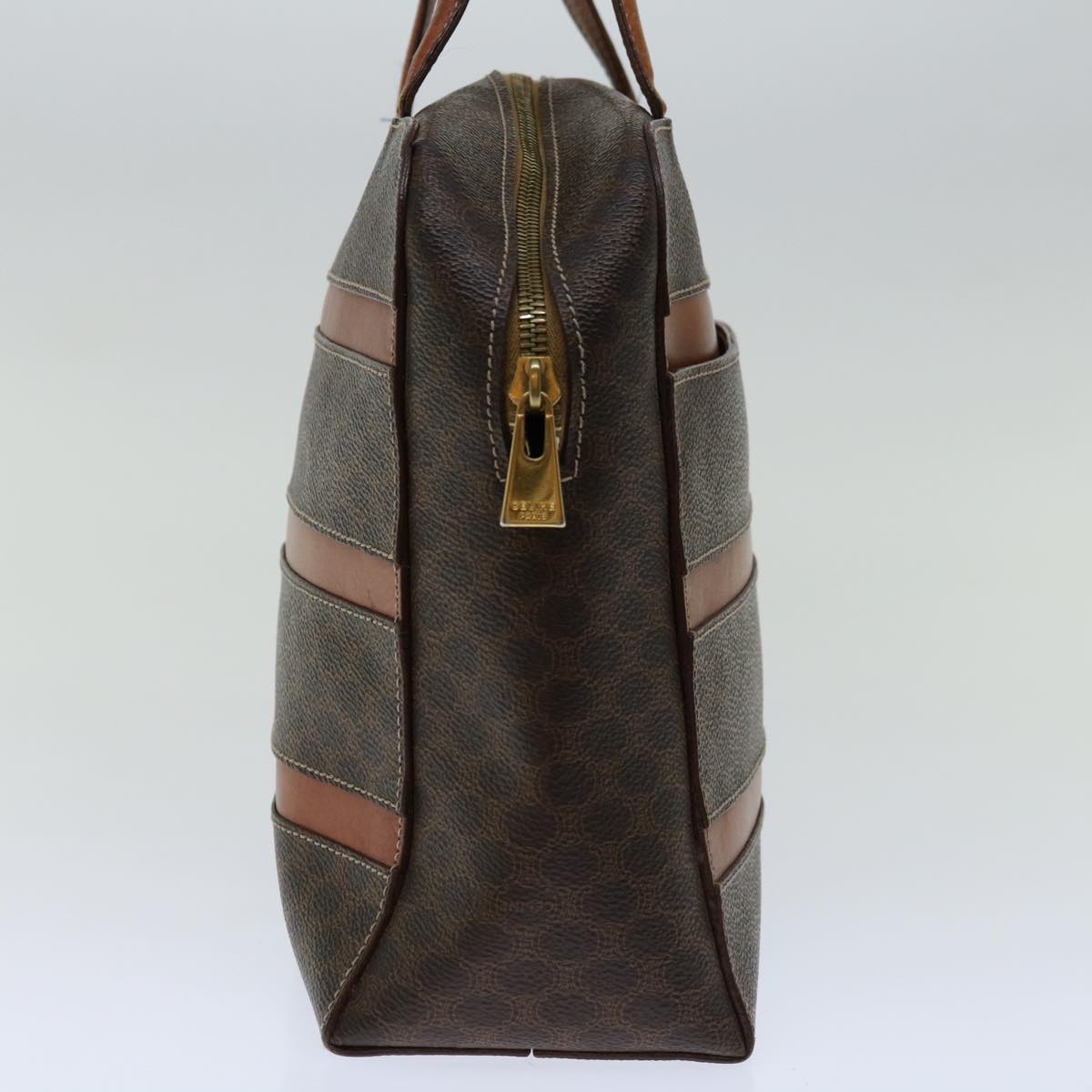CELINE Macadam Canvas Hand Bag PVC Brown Auth yk10982