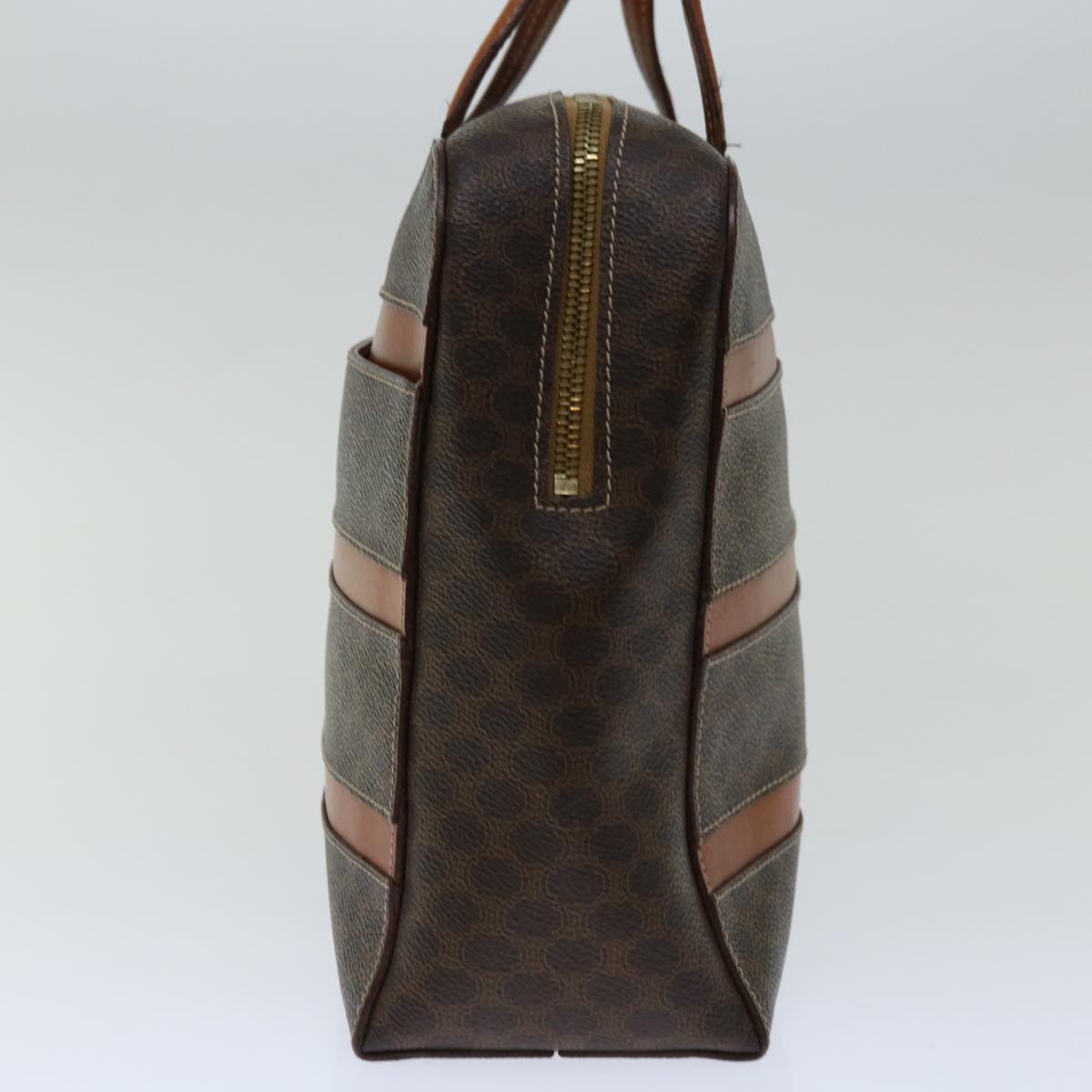 CELINE Macadam Canvas Hand Bag PVC Brown Auth yk10982