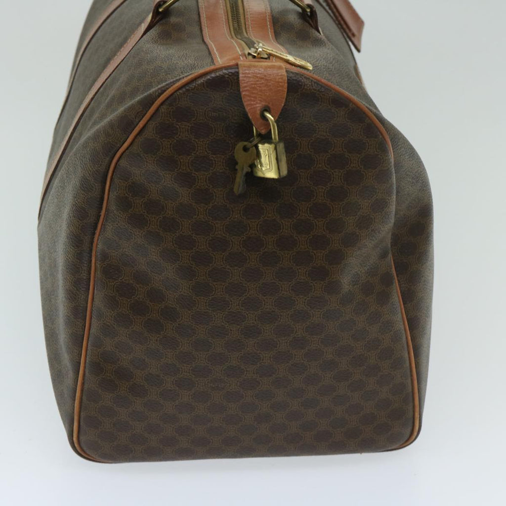 CELINE Macadam Canvas Boston Bag PVC Brown Auth yk10995