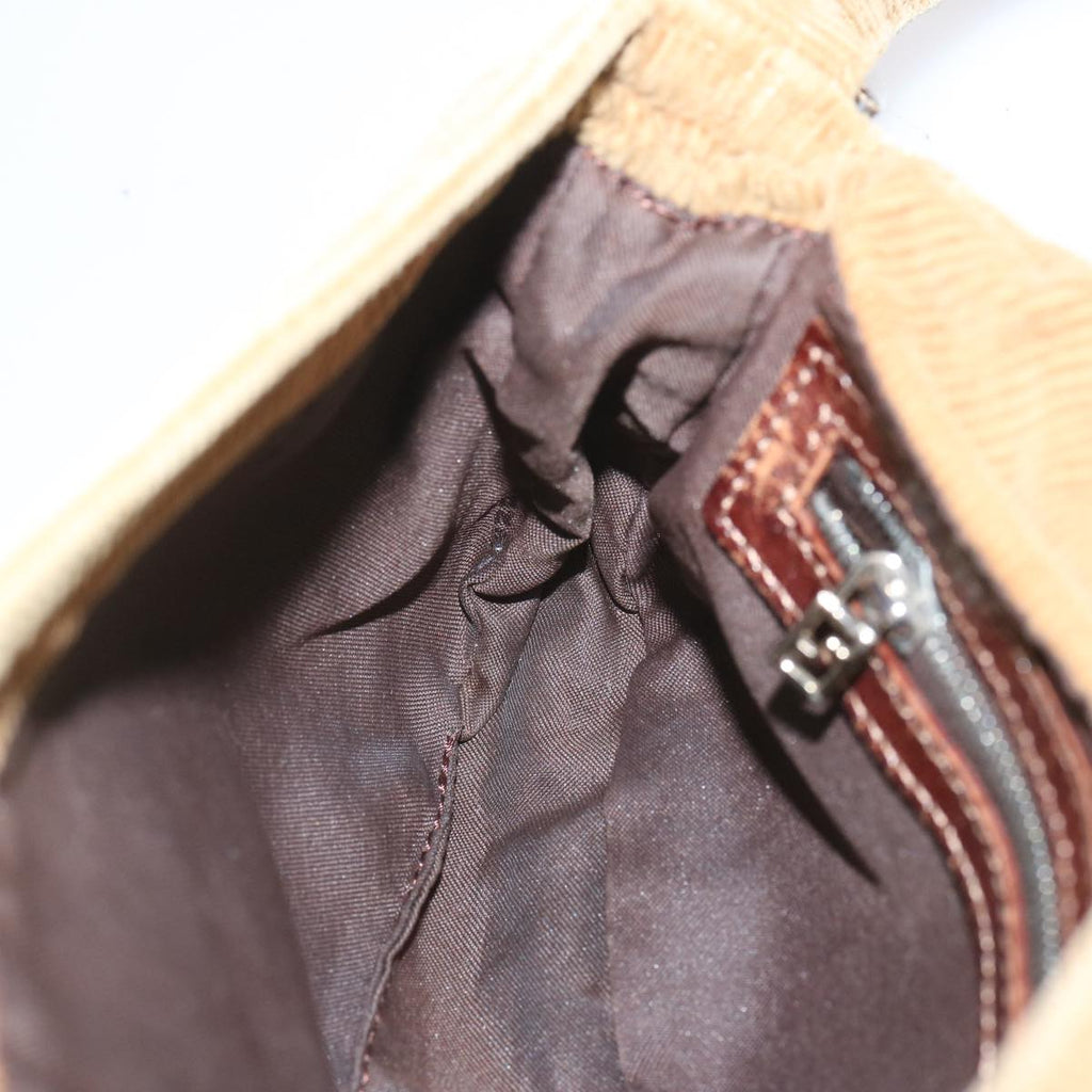 FENDI Mamma Baguette Shoulder Bag Corduroy Brownyk11013