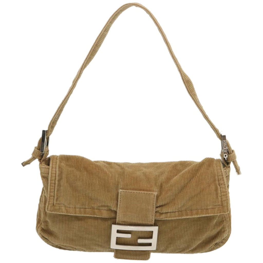 FENDI Mamma Baguette Shoulder Bag Corduroy Brownyk11013