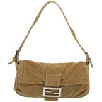 FENDI Mamma Baguette Shoulder Bag Corduroy Brownyk11013