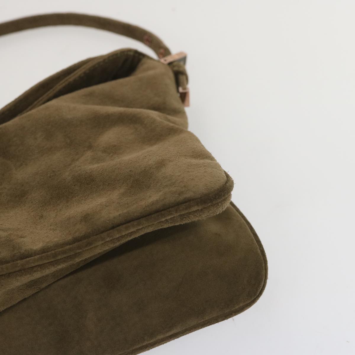 FENDI Mamma Baguette Shoulder Bag Suede Brownyk11030
