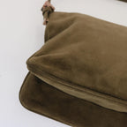 FENDI Mamma Baguette Shoulder Bag Suede Brownyk11030