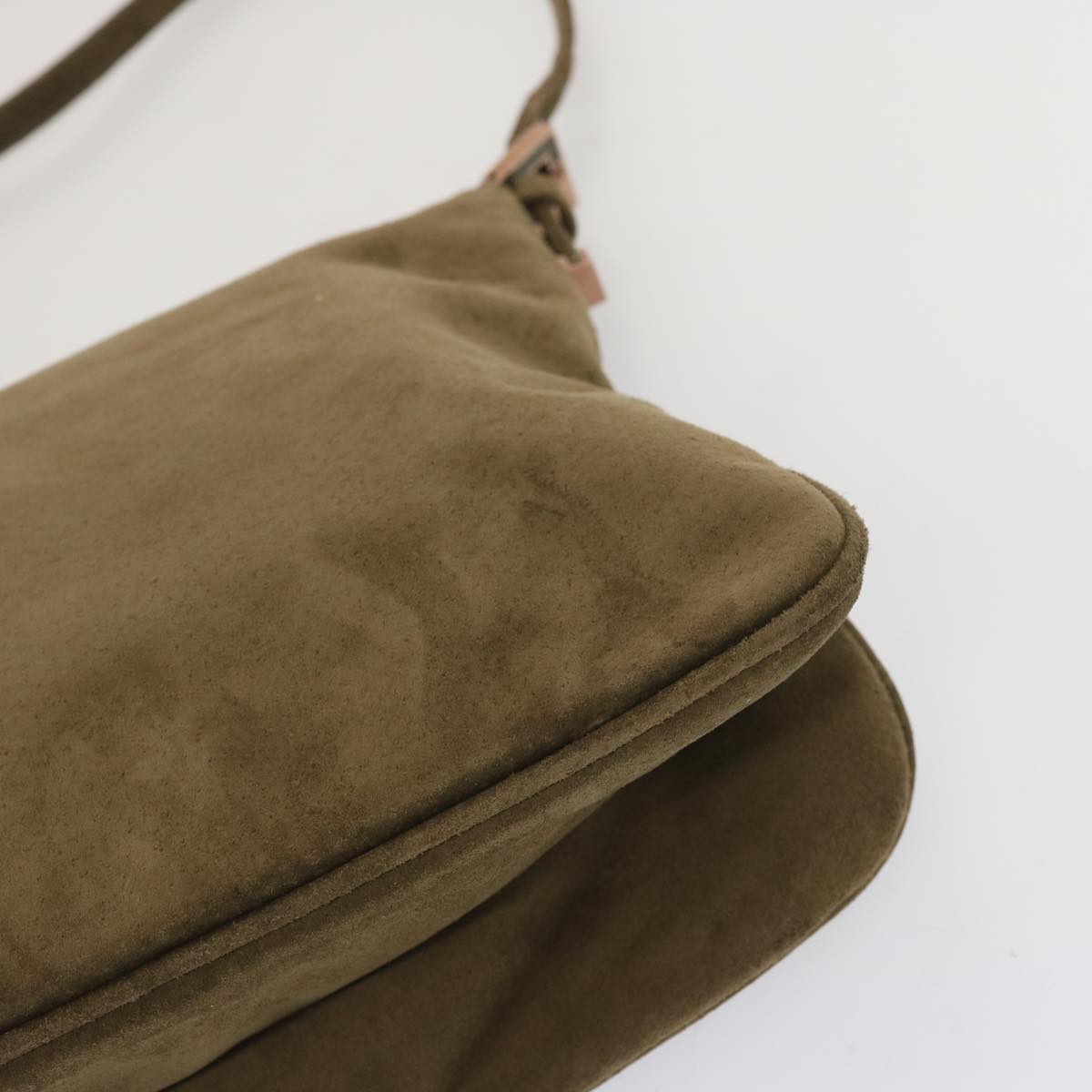 FENDI Mamma Baguette Shoulder Bag Suede Brownyk11030
