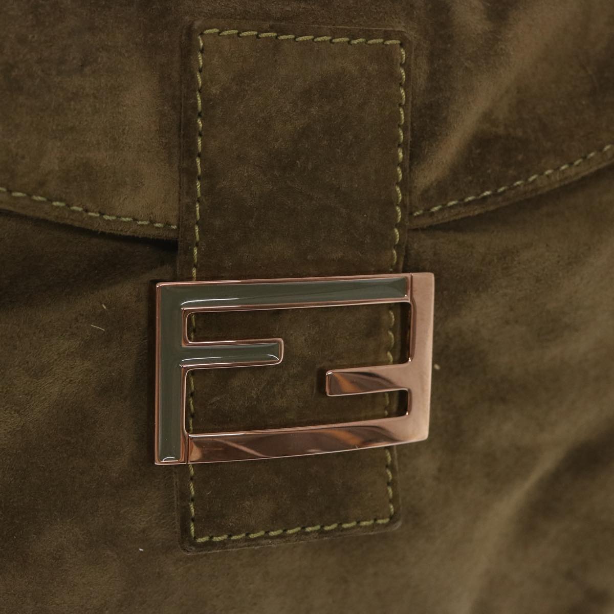 FENDI Mamma Baguette Shoulder Bag Suede Brownyk11030