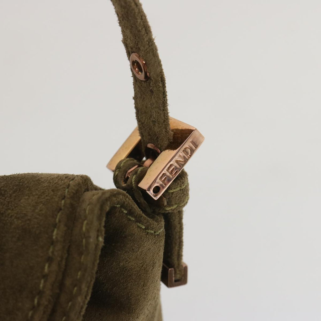 FENDI Mamma Baguette Shoulder Bag Suede Brownyk11030