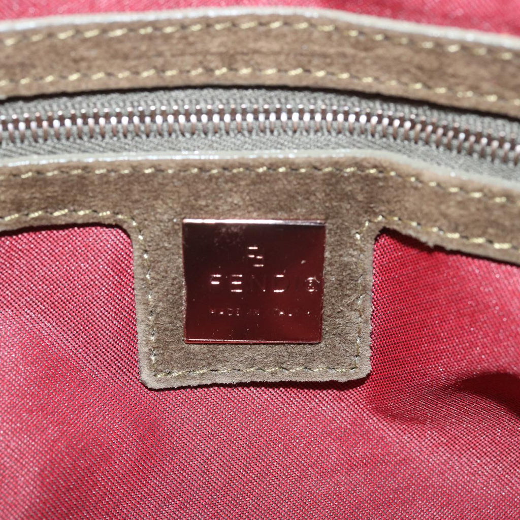 FENDI Mamma Baguette Shoulder Bag Suede Brownyk11030