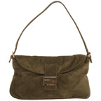 FENDI Mamma Baguette Shoulder Bag Suede Brownyk11030