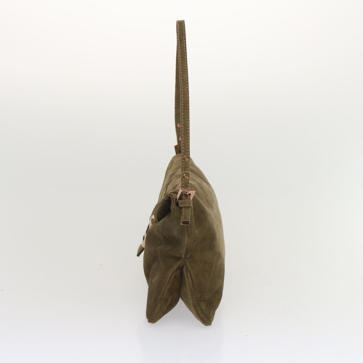 FENDI Mamma Baguette Shoulder Bag Suede Brownyk11030