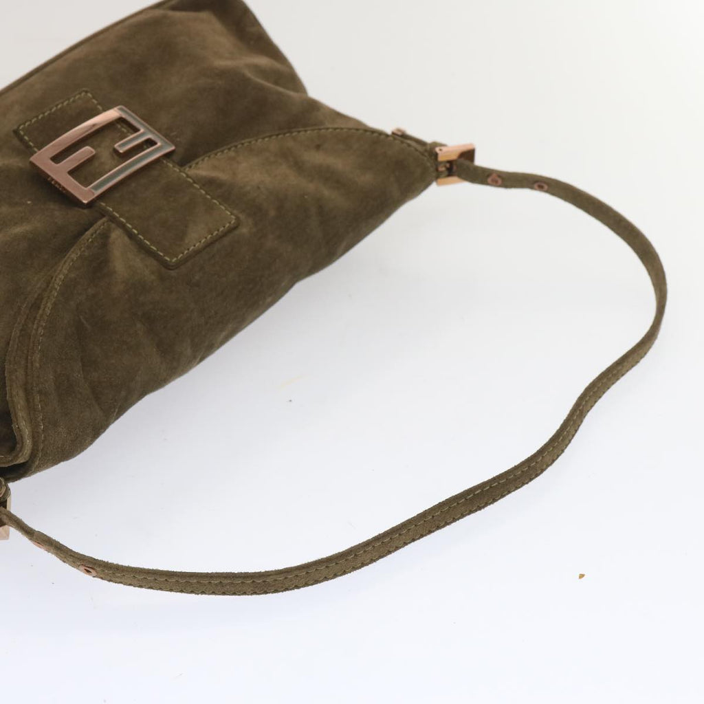 FENDI Mamma Baguette Shoulder Bag Suede Brownyk11030