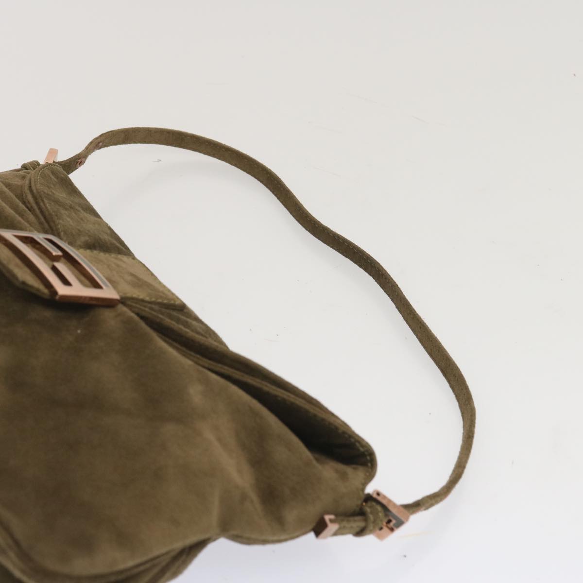FENDI Mamma Baguette Shoulder Bag Suede Brownyk11030