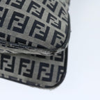 FENDI Zucchino Canvas Mamma Baguette Shoulder Bag Navyyk11046