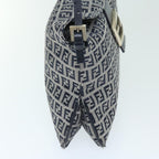 FENDI Zucchino Canvas Mamma Baguette Shoulder Bag Navyyk11046