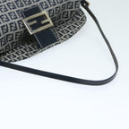 FENDI Zucchino Canvas Mamma Baguette Shoulder Bag Navyyk11046