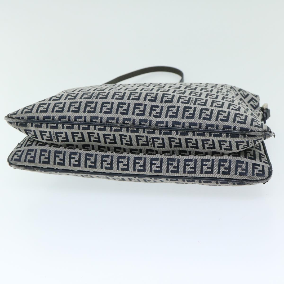FENDI Zucchino Canvas Mamma Baguette Shoulder Bag Navyyk11046