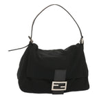 FENDI Mamma Baguette Shoulder Bag Nylon Blackyk11053