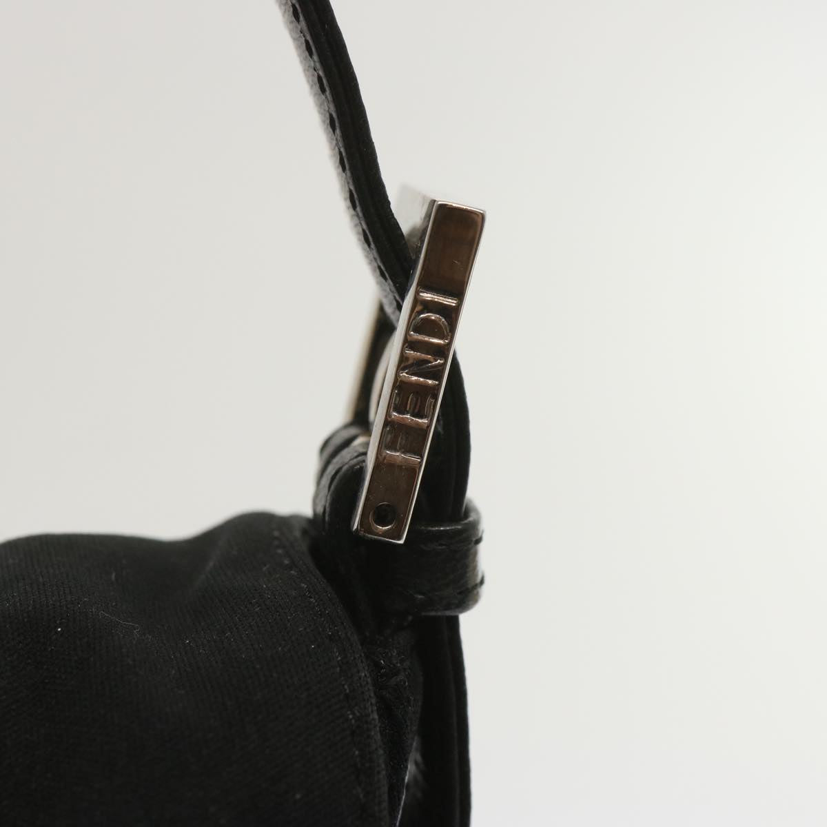 FENDI Mamma Baguette Shoulder Bag Nylon Blackyk11053