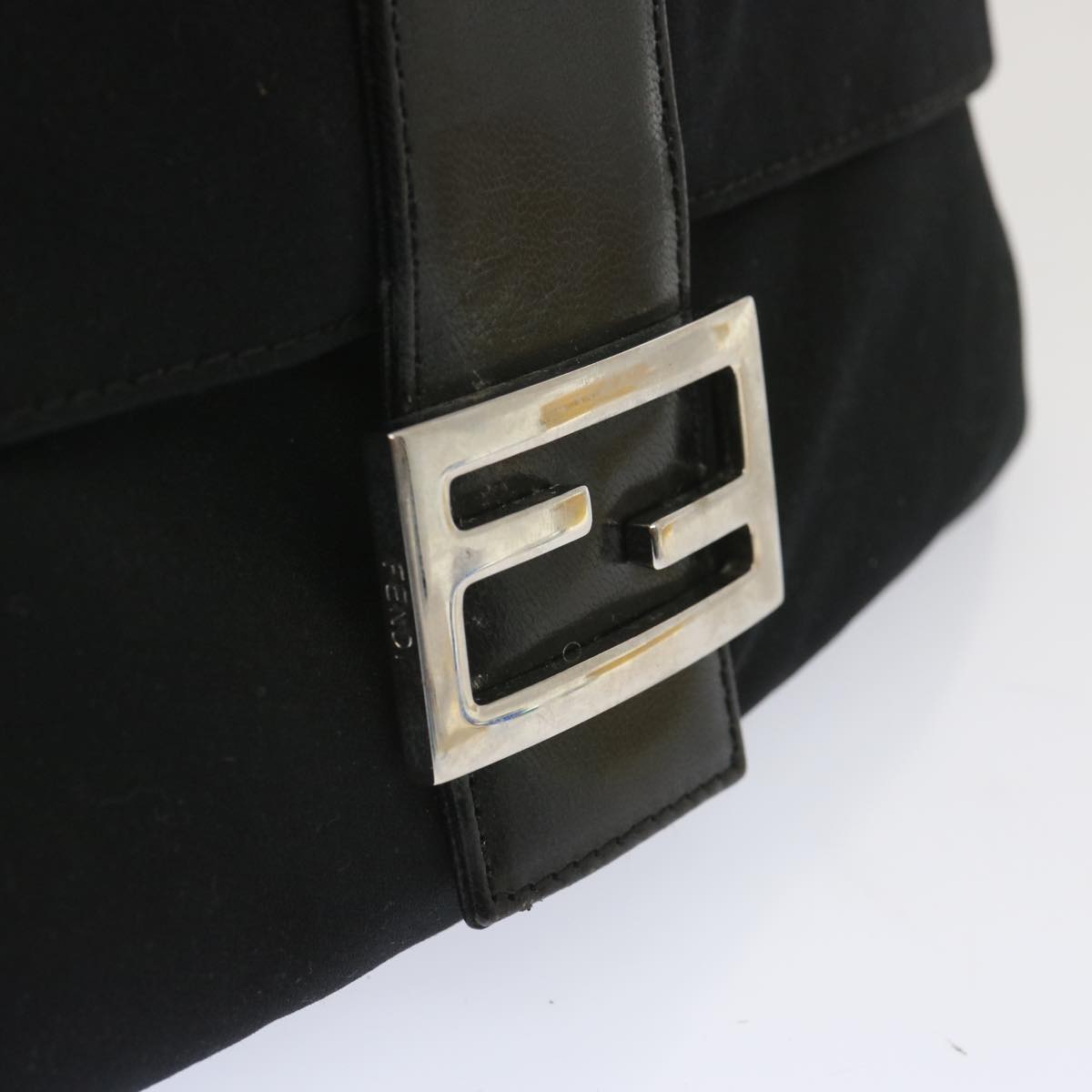 FENDI Mamma Baguette Shoulder Bag Nylon Blackyk11053