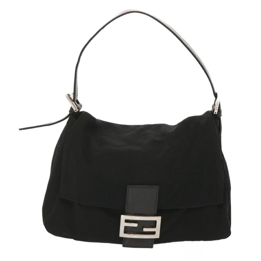 FENDI Mamma Baguette Shoulder Bag Nylon Blackyk11053