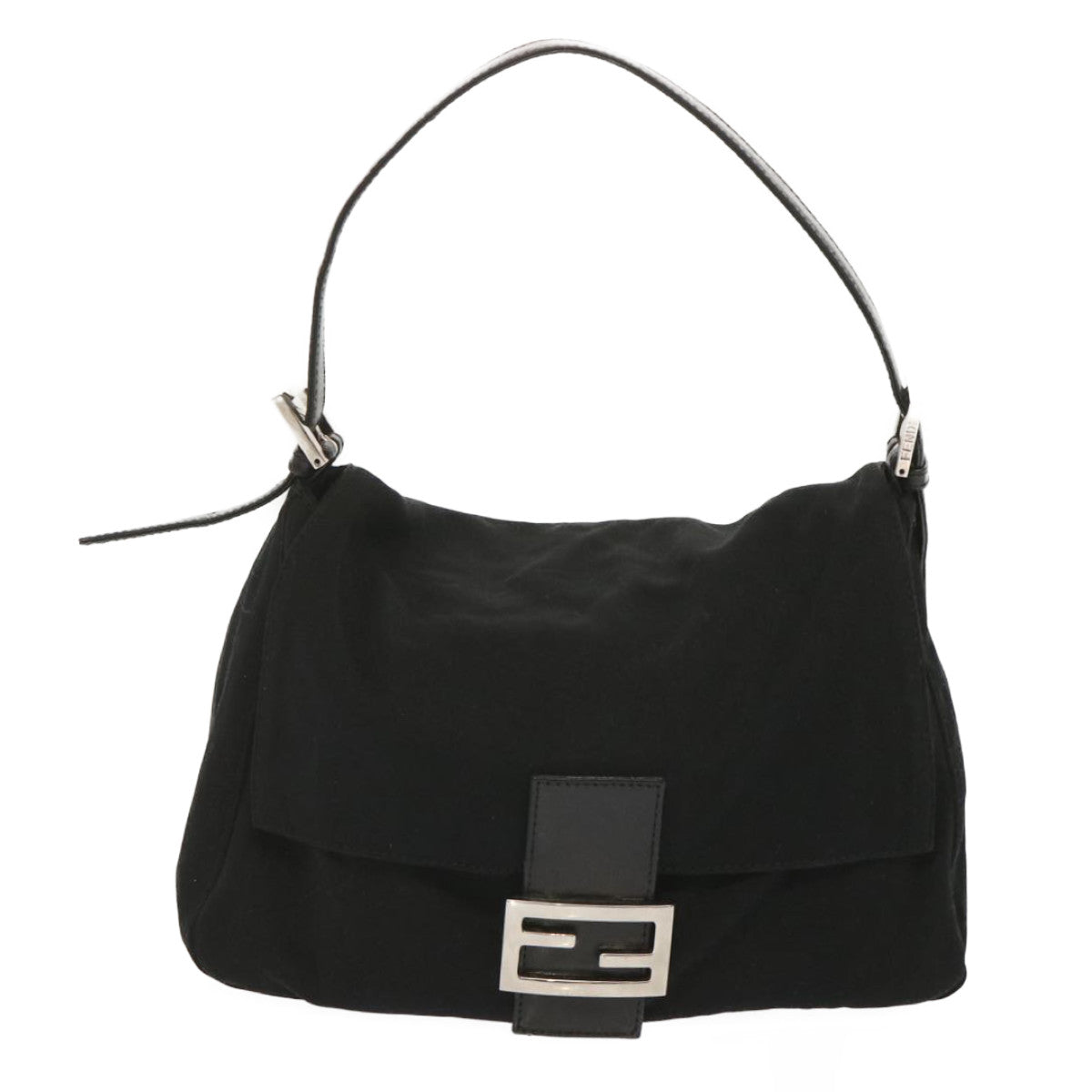 FENDI Mamma Baguette Shoulder Bag Nylon Blackyk11053