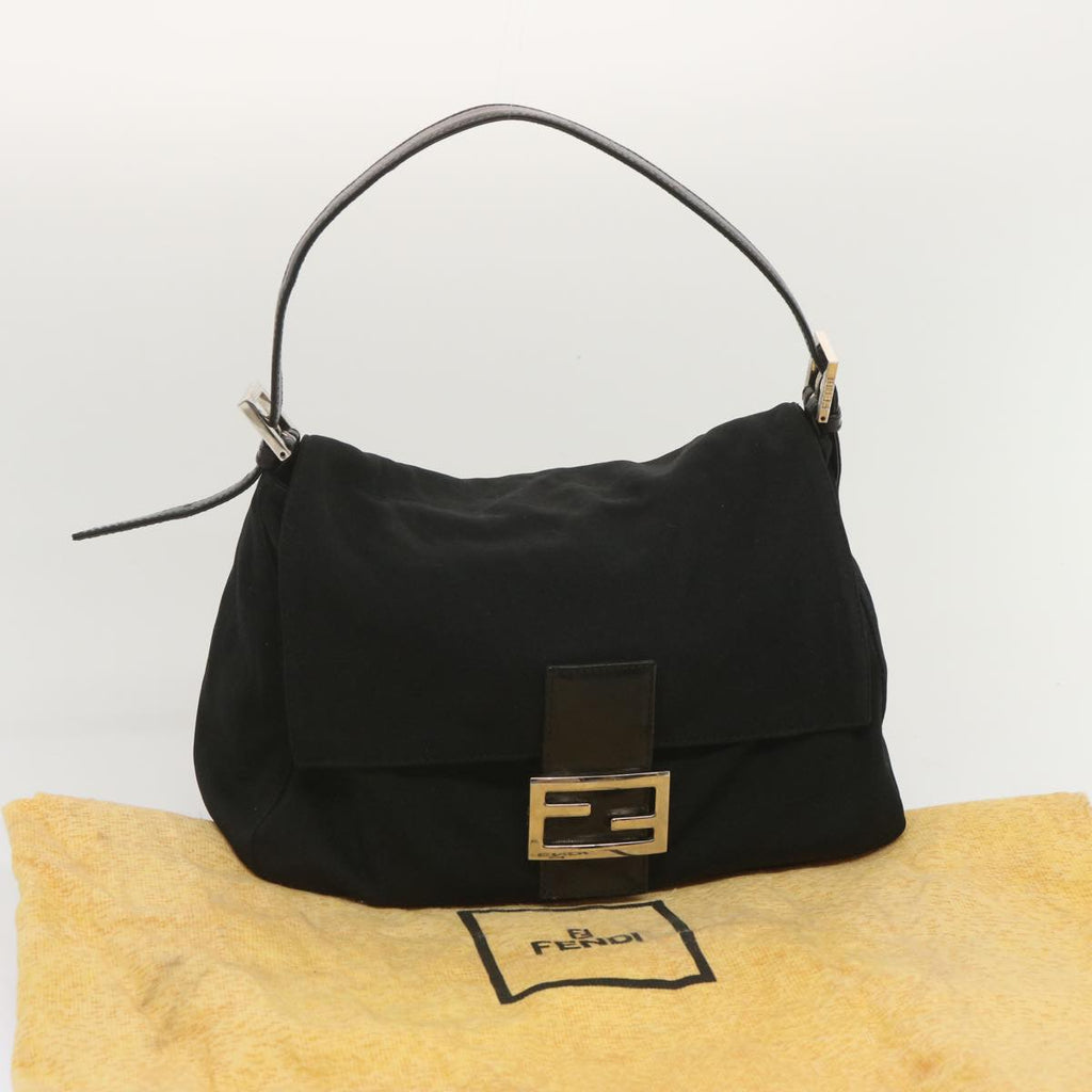 FENDI Mamma Baguette Shoulder Bag Nylon Blackyk11053