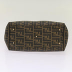 FENDI Zucca Canvas Hand Bag Black Brownyk11054