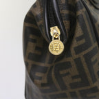 FENDI Zucca Canvas Hand Bag Black Brownyk11054