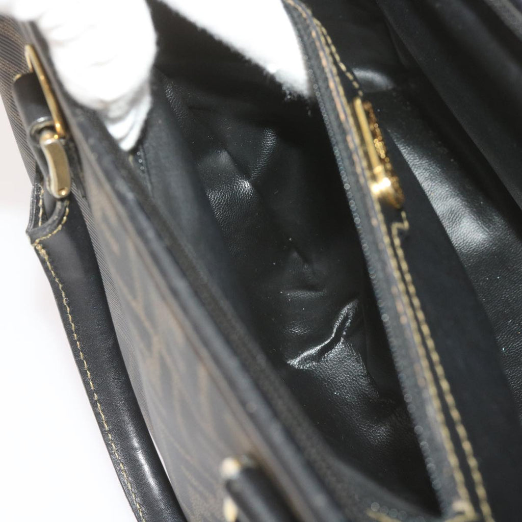 FENDI Zucca Canvas Hand Bag Black Brownyk11054