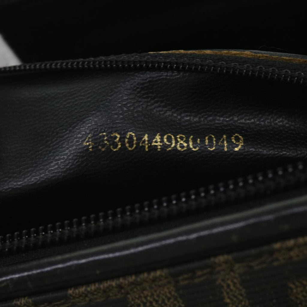 FENDI Zucca Canvas Hand Bag Black Brownyk11054