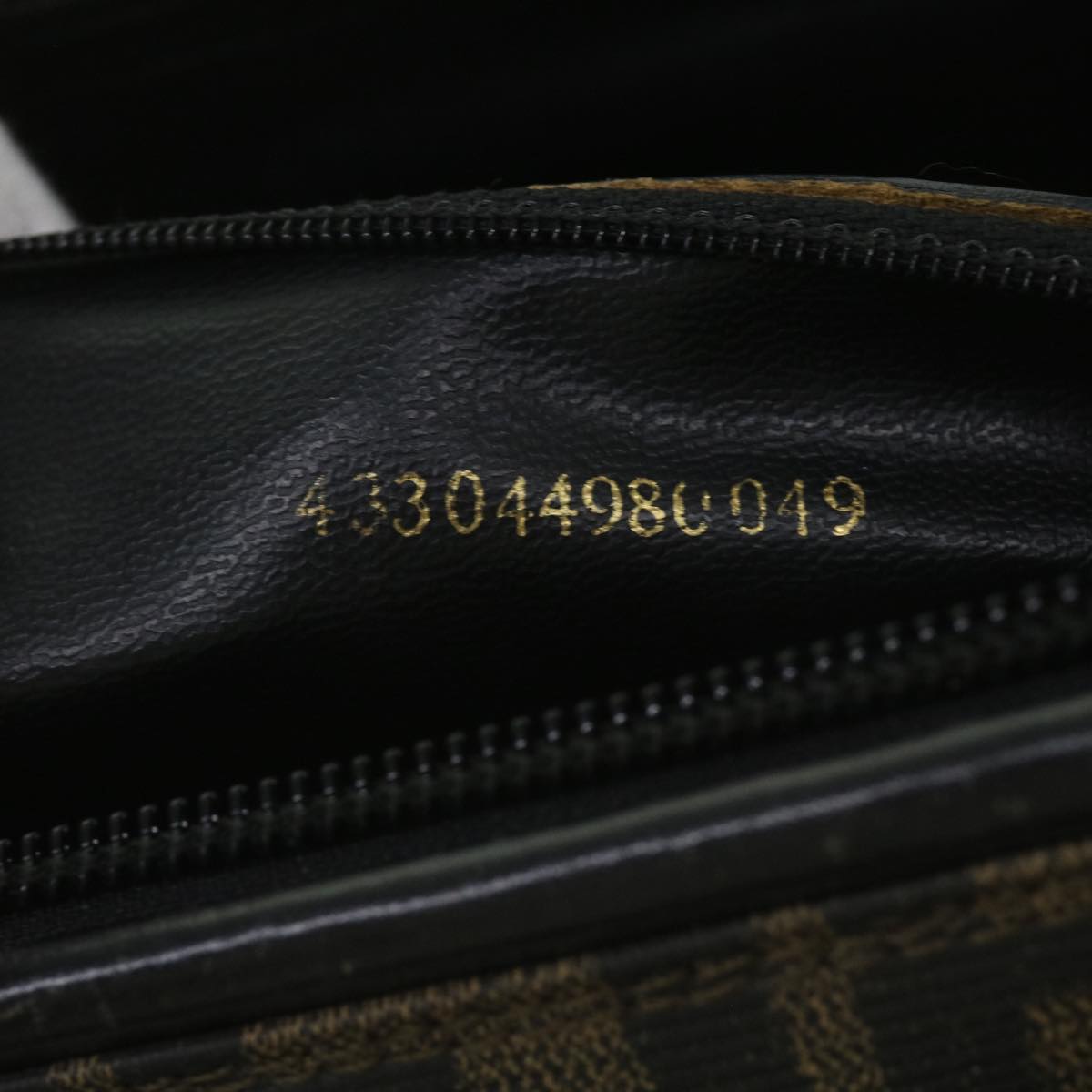 FENDI Zucca Canvas Hand Bag Black Brownyk11054