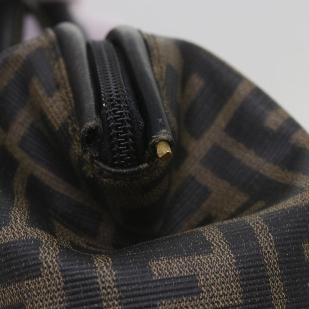 FENDI Zucca Canvas Hand Bag Black Brownyk11054