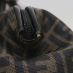 FENDI Zucca Canvas Hand Bag Black Brownyk11054