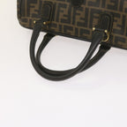FENDI Zucca Canvas Hand Bag Black Brownyk11054