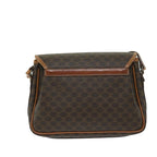 CELINE Macadam Canvas Shoulder Bag PVC Leather Brown 11066