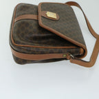 CELINE Macadam Canvas Shoulder Bag PVC Leather Brown 11066