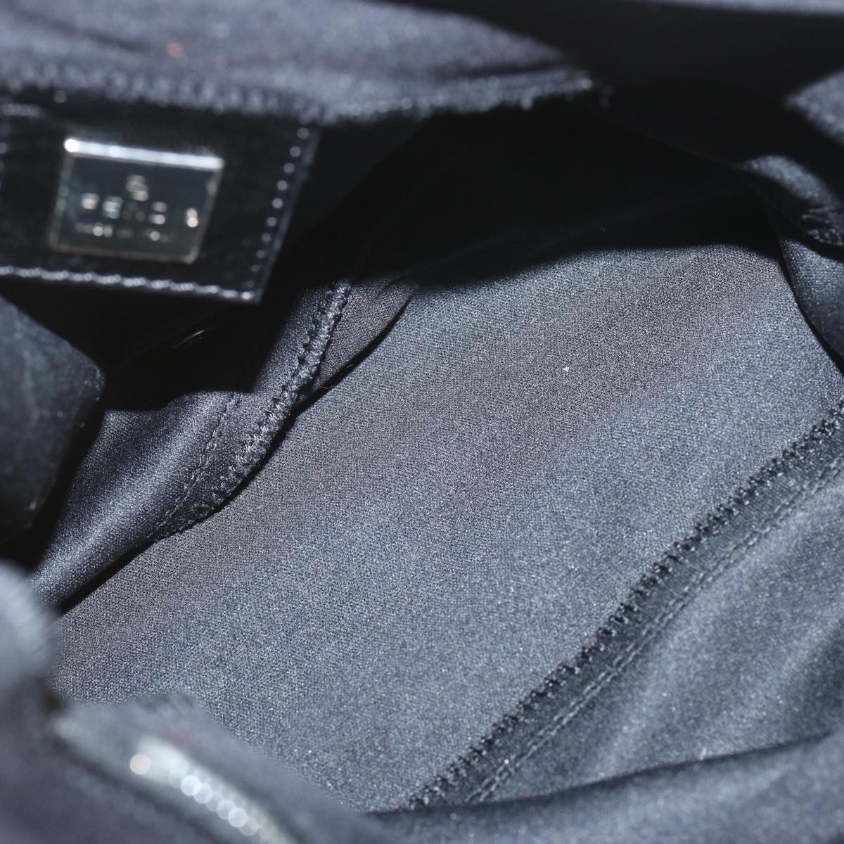 FENDI Mamma Baguette Shoulder Bag Nylon Blackyk11070