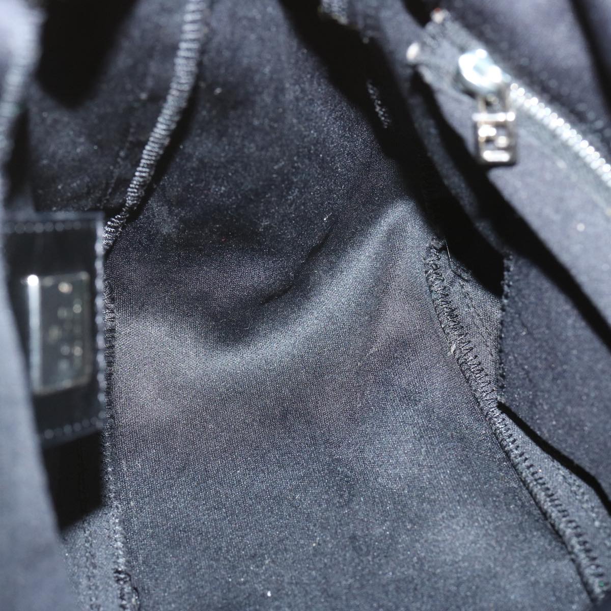 FENDI Mamma Baguette Shoulder Bag Nylon Blackyk11070