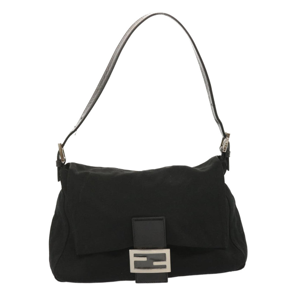 FENDI Mamma Baguette Shoulder Bag Nylon Blackyk11070