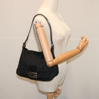 FENDI Mamma Baguette Shoulder Bag Nylon Blackyk11070