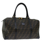 FENDI Zucca Canvas Boston Bag Brown Blackyk11110