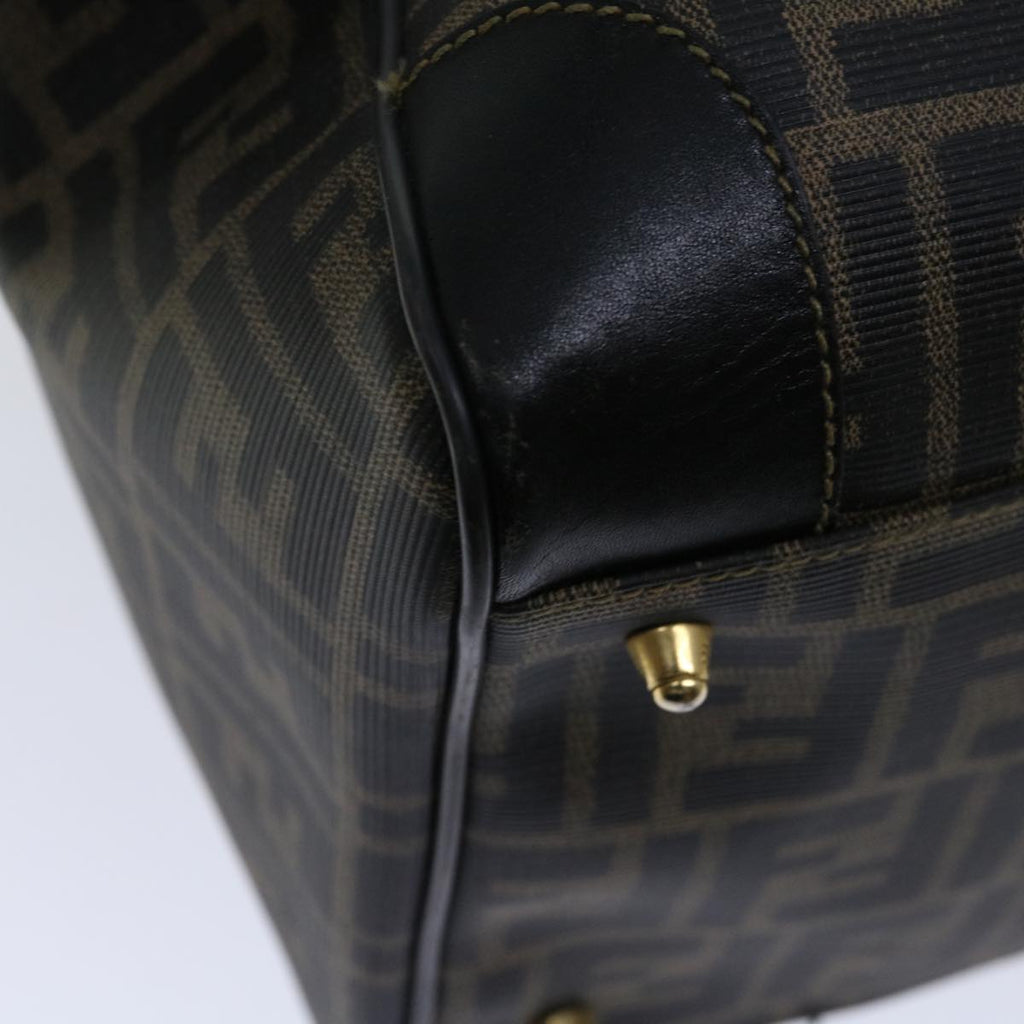 FENDI Zucca Canvas Boston Bag Brown Blackyk11110