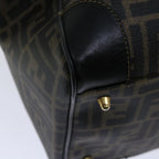 FENDI Zucca Canvas Boston Bag Brown Blackyk11110