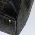 FENDI Zucca Canvas Boston Bag Brown Blackyk11110