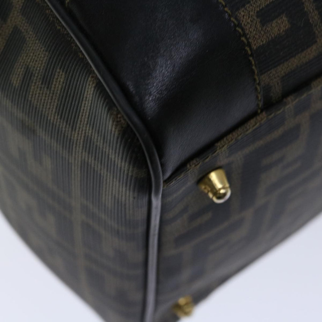 FENDI Zucca Canvas Boston Bag Brown Blackyk11110