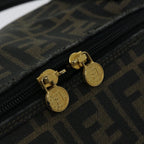 FENDI Zucca Canvas Boston Bag Brown Blackyk11110