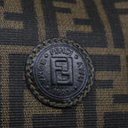 FENDI Zucca Canvas Boston Bag Brown Blackyk11110