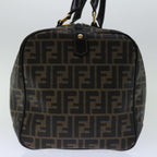 FENDI Zucca Canvas Boston Bag Brown Blackyk11110
