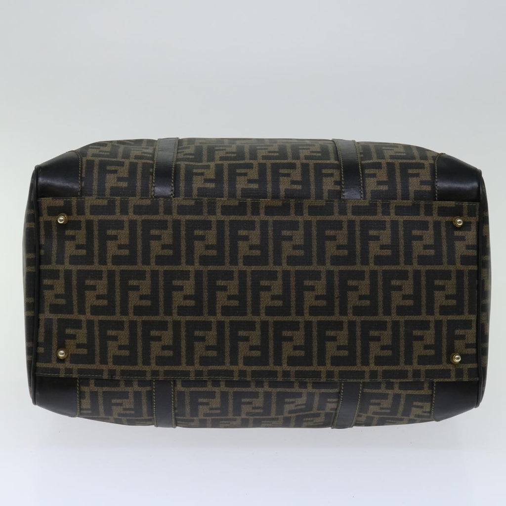 FENDI Zucca Canvas Boston Bag Brown Blackyk11110